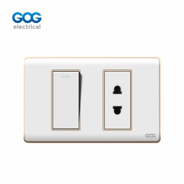 A30 SERIES CHROMED PC SWITCH SOCKET 1 GANG  SWITCH WITH 2P SOCKET  ...