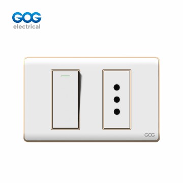 A30 SERIES CHROMED PC SWITCH SOCKET 1 GANG SWITCH WITH ITALY SOCKET...