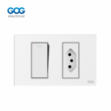 A40 SERIES GLASS  SWITCH SOCKET 1 GANG  SWITCH WITH BRAZIL SOCKET  ...