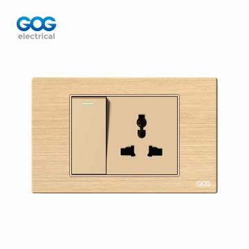 A41 SERIES ALUMINUM   SWITCH SOCKET 1 GANG  SWITCH WITH MULTI SOCKE...