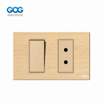 A41 SERIES ALUMINUM   SWITCH SOCKET 1 GANG SWITCH WITH ITALY  SOCKE...