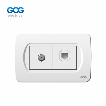 GOG PC WALL SWITCH SOCKET SATELLITE AND TEL SOCKET / SATELLITE AND COMPUTER SOCKET D-017/018  PC
