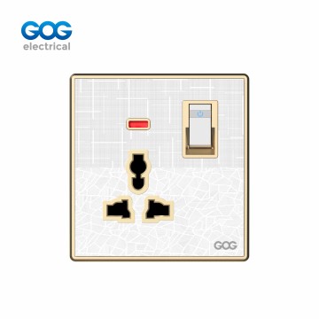 SMALL MIDDLE BIG BUTTO SWITCH SOCKET P63-20/P63-21 Chromed PC patchwork  texture