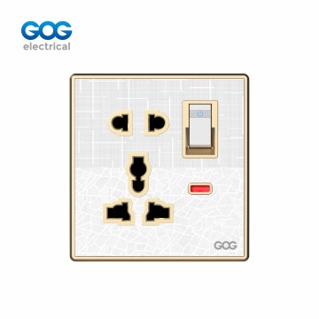 SMALL MIDDLE BIG BUTTO SWITCH SOCKET P63-20/P63-21 Chromed PC patchwork  texture