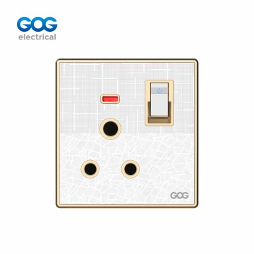 SMALL MIDDLE BIG BUTTO SWITCH SOCKET P63-24 Chromed PC patchwork  texture