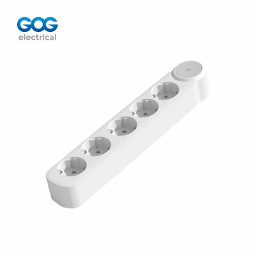GOG extension socket 5way European standard socket with master switch DES-115 fire-retardant PP
