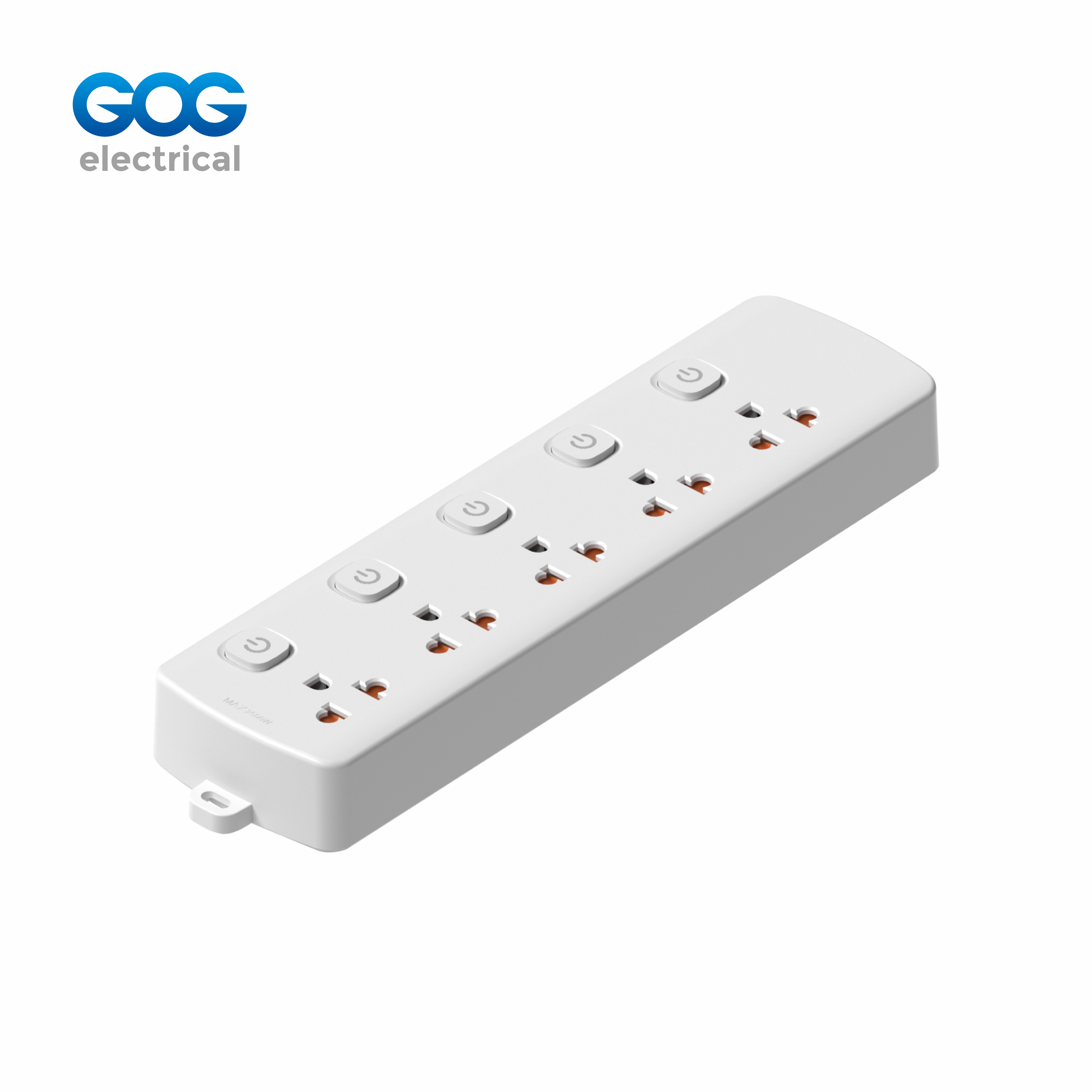 GOG extension socket 5way Thai standard socket with individual switch TAS-405 fire-retardant PP