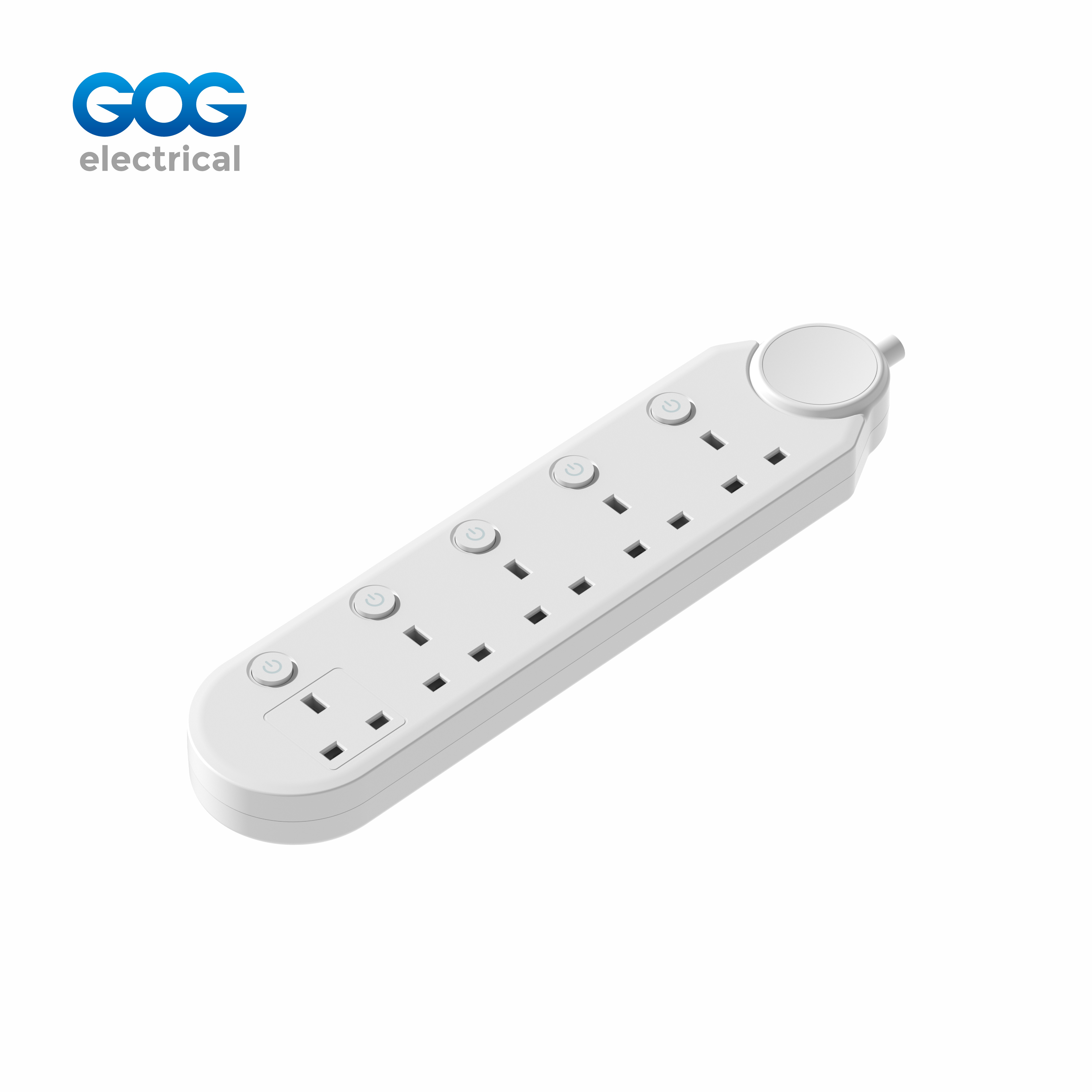 GOG extension socket 5way british standard socket with individual switch YS-5K5B fire-retardant PP