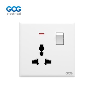 R12 超薄型スキン感触 GOG PC 壁スイッチ式ソケット 1 ギャング MF 付き...