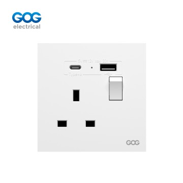 R10 Ultra-thin skin feel GOG PC  wall switched socket  13A 1 gang w...