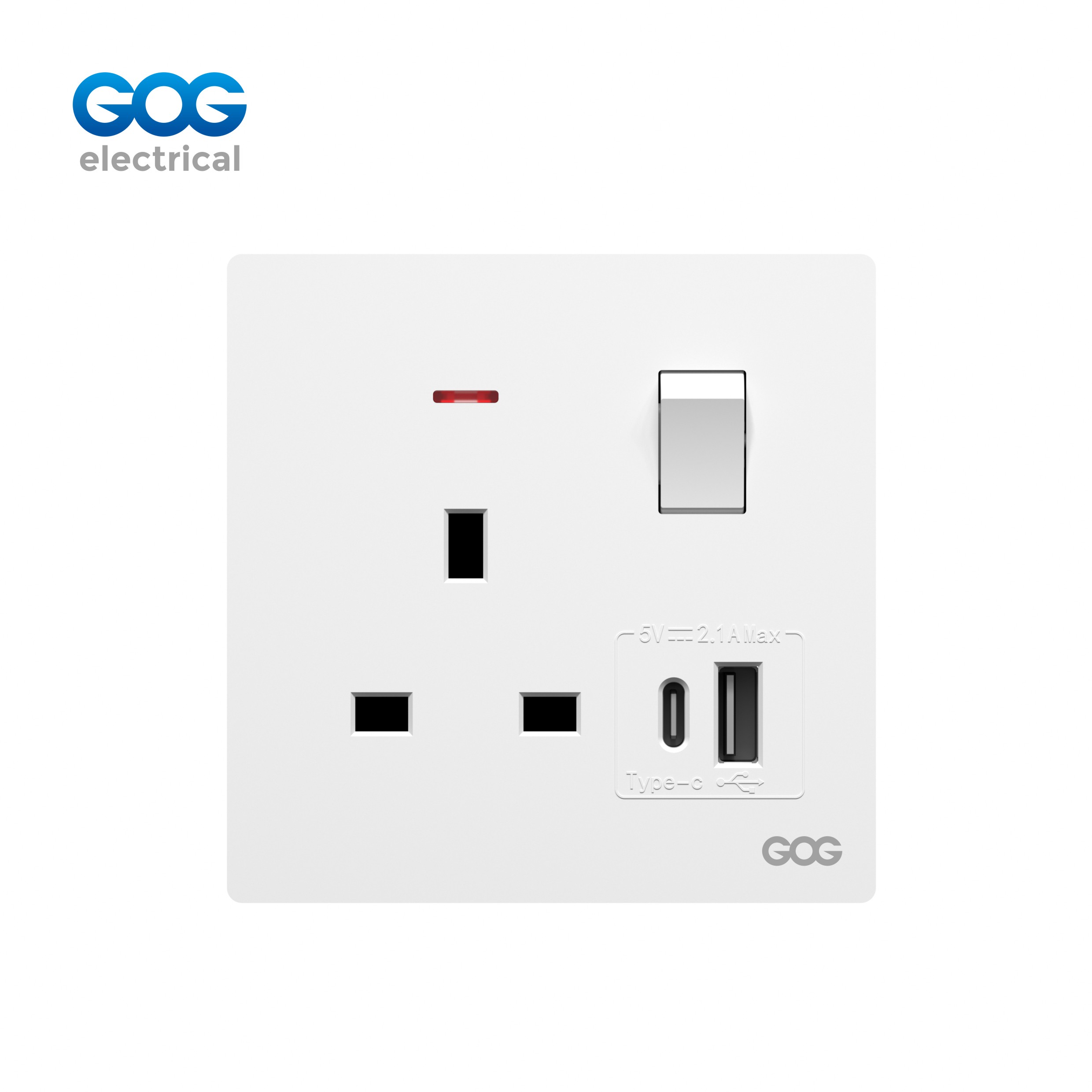 R13 Ultra-thin skin feel GOG PC wall switched socket 13A 1 gang wit...