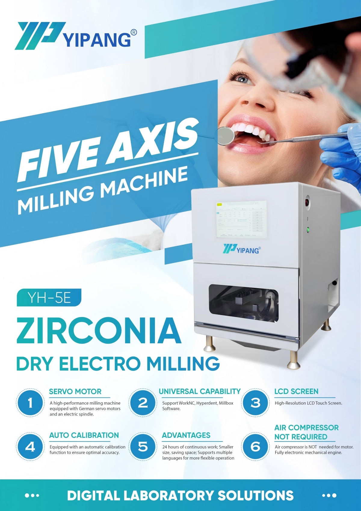 Lancement d'un nouveau produit | Fraiseuse à zircone cinq axes YIPANG YH-5E