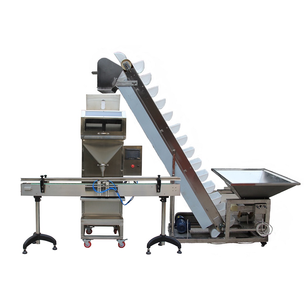 Scale type beverage pouch filing machine w...
