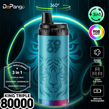 ZOOY King Triple 80K bouffées 3 saveurs en 1 Vape jetable