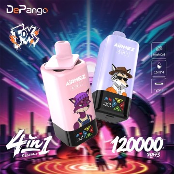 Airmez Fox 120K bouffées 4 saveurs Vape jetable