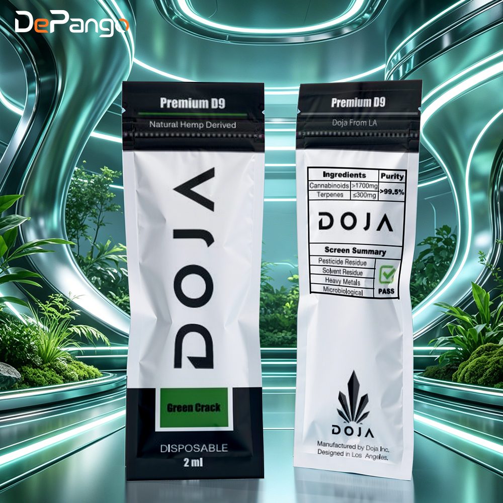 doja disposable vape Custom DOJA 1600 Puffs D9-TAC 2ML Of E-liquid Adjustable Airflow Disposable  V Suppliers, Factory main image 1