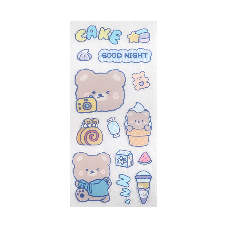 Cartoon Cute Clear Stickers Handbooks Long Strips Of Transparent Stickers High Appearance Level, Children's Pasting Decorative Collage Material Patterns