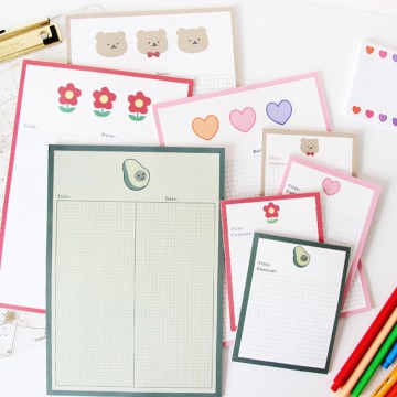 Personalized Monogram Notepad Stationery Desk Pad Elegant Custom Notepad Business Writing Pad For Gift