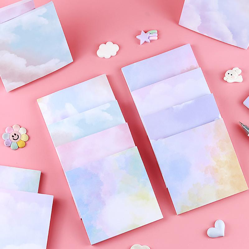 8*8CM 100Sheets Writing Paper Notepad Message Memo Sticky Note Colorful StarrySky Colour Sticky Note Paper Ins Style