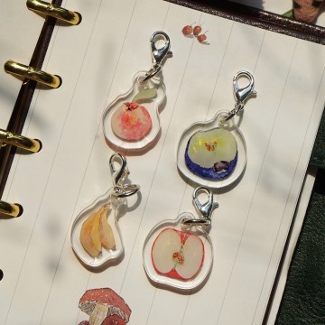 Small Animal Flower Fruit Acrylic Hanging Hand Book Earphone Bag Keychains