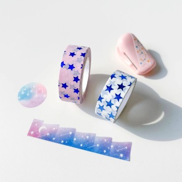 Colorful Decoration Custom Gold Sliver Foil Sticky Washi Tape Rolls