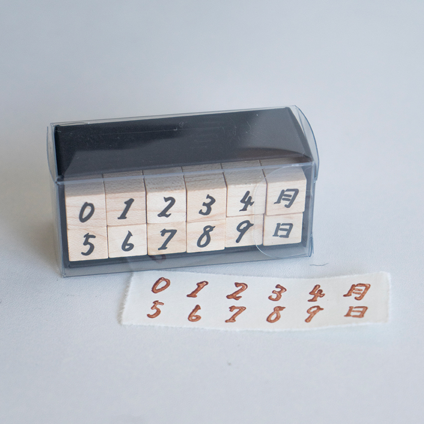 Small Custom Logo Design Rubber Wood Stamp Set Number Patterns For Teacher And Student