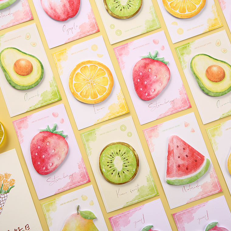 Personalized Stationery Frurit Pattern Printing Paper Notepads With Backer