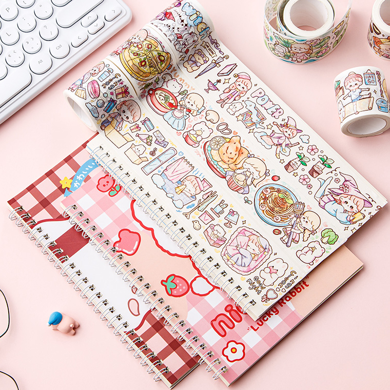 Custom Cartoon Design Spiral Stickers book For Planner Decorative