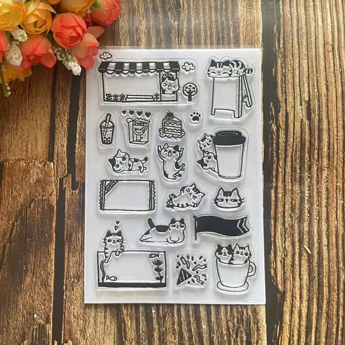 Custom Low MOQ Clear Silicone Stamps Transparent Stamp For Making Card