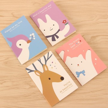 Custom Stationery  Cartoon Cover Waterproof Saddle Binding Sticker Book