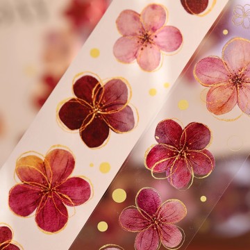 Bandă decorativă Washi din folie, superbă, en-gros, design floral personal