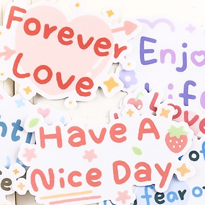 English Sentence Adhesive Die Cut Stickers...