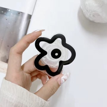 Lovely Flower Design Transparent Acrylic Phone Stand Colourful Phone Holder