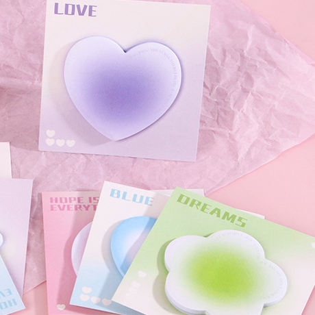Personalized Design Sticky Notepads Gradient Color Custom Shape Sticky Notes