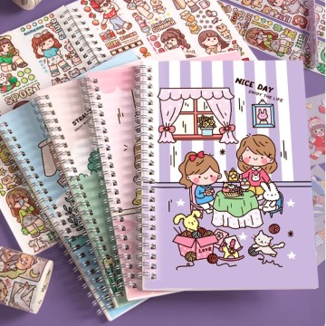 Carte cu autocolante spiralate durabile, cu pagini detașabile și impermeabile