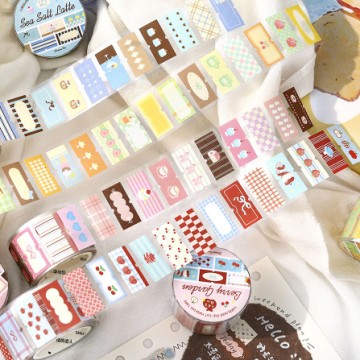 Rolă de bandă Washi personalizată, drăguță, pentru ștampilă de papetărie, pentru colecționare