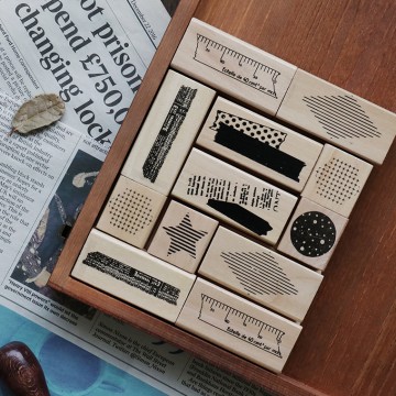 Ștampilă din lemn personalizată en-gros, din cauciuc, pentru artizanat DIY