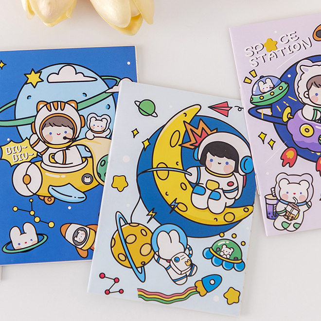 Children Cute Stationery Saddle Binding Sticker Book For School