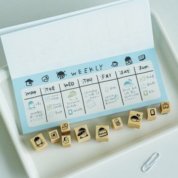 Set de ștampile din lemn, din cauciuc, mici și drăguțe, personalizate, DIY