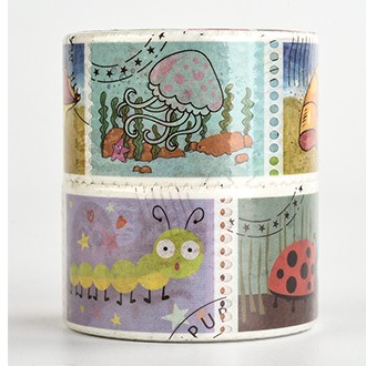 Reusable Decorative Tape Cartoon Cute Stamp Washi Tape Rolls