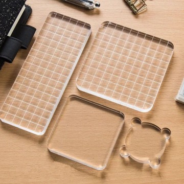 High Quality Acrylic Block Clear Acrylic Handle With Clear Stamp