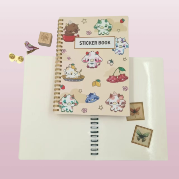 Custom Blank Spiral Reusable Sticker Book For Collecting Stickers