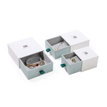 ROMI white jewelry box custom logo jewelry slide drawer cardboard gift box for ring