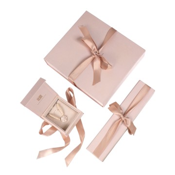 ROMI Luxurious Satin Jewelry Packaging Box Pink Jewelry Box