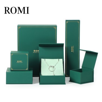 ROMI custom made jewelry box Necklace Box For Gift Green Ring Box