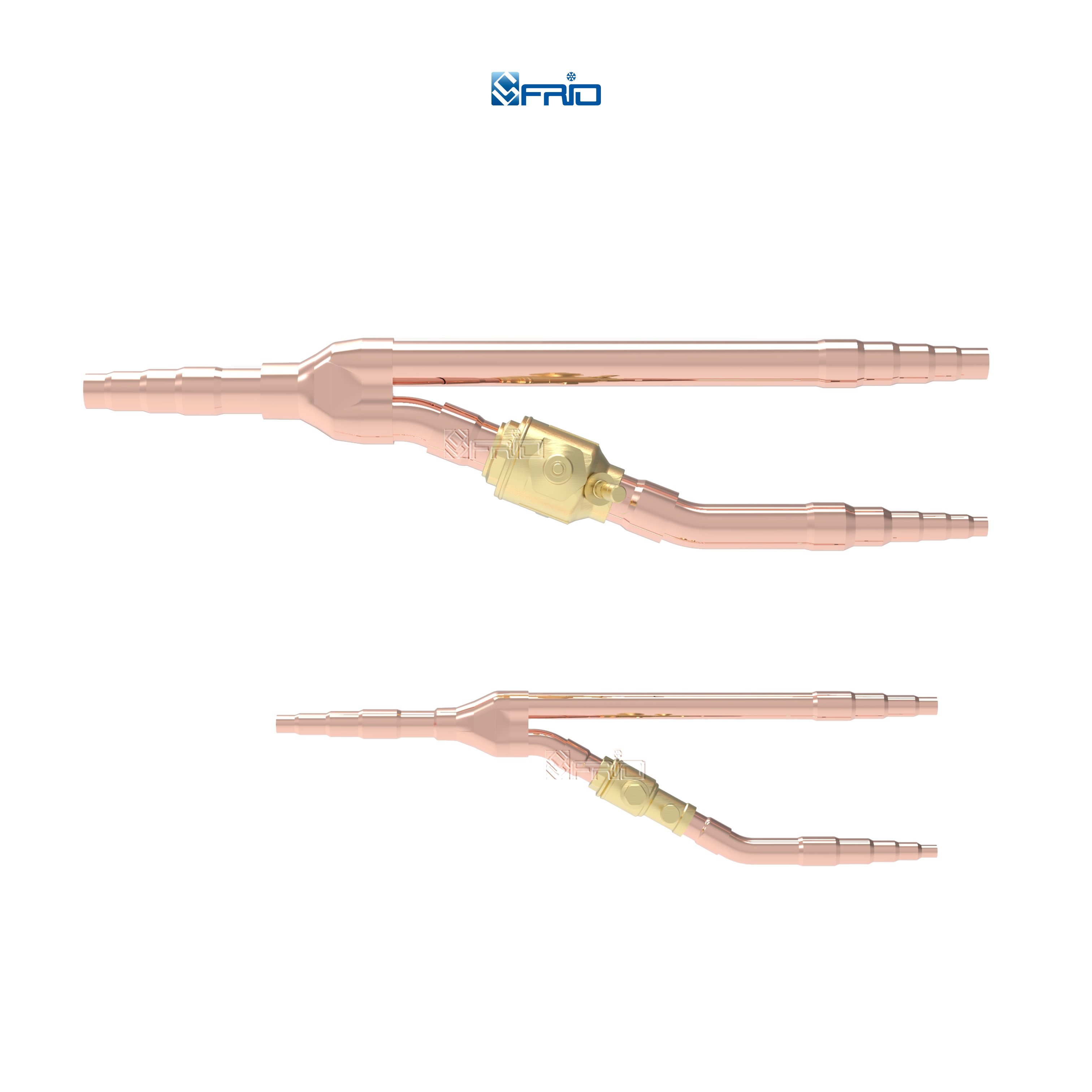 Copper Fitting Y Joints with Ball Valve Durable HVAC Refrigeration Connectors