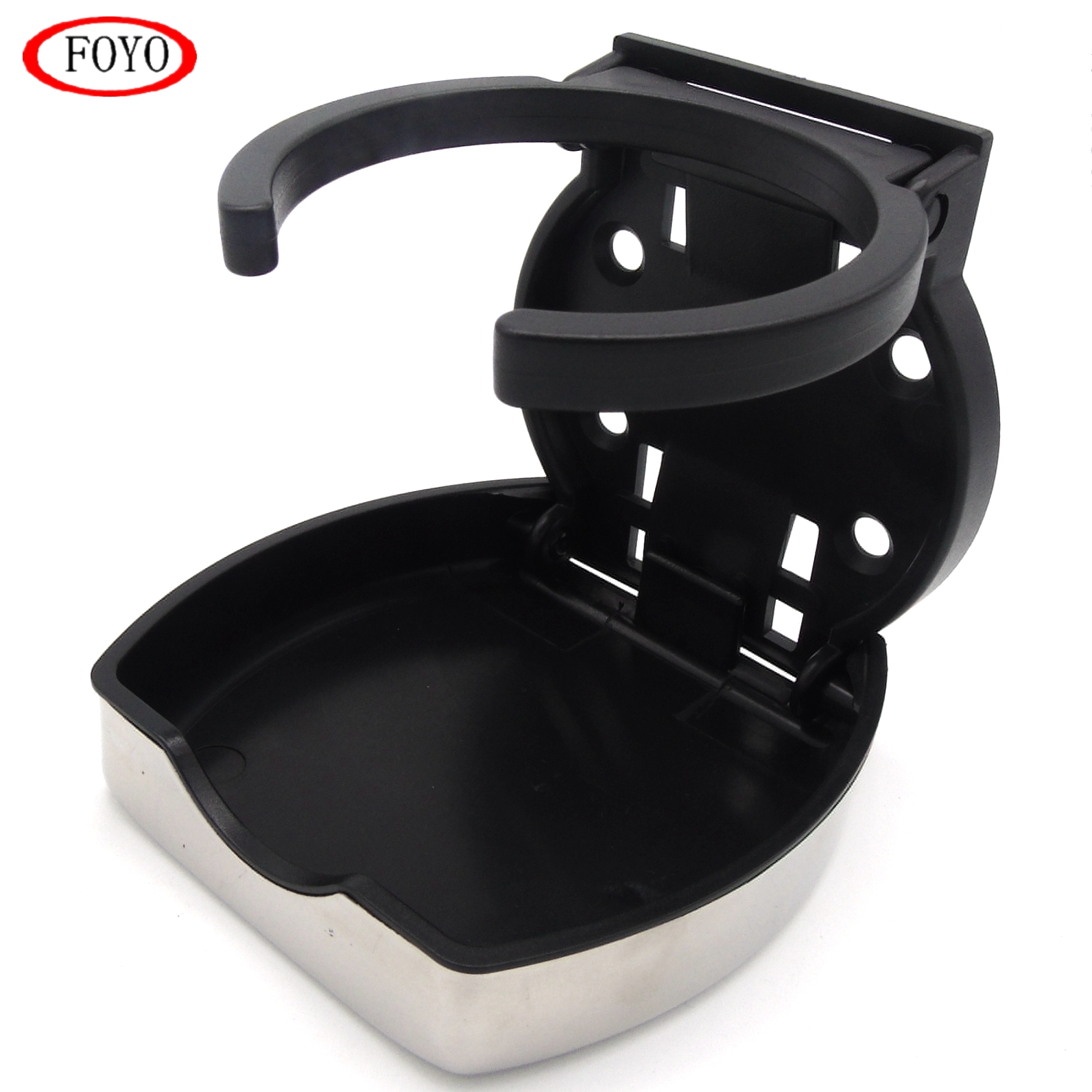 FOYO Foldable plastic cup holder with stainless steel cover for Boat