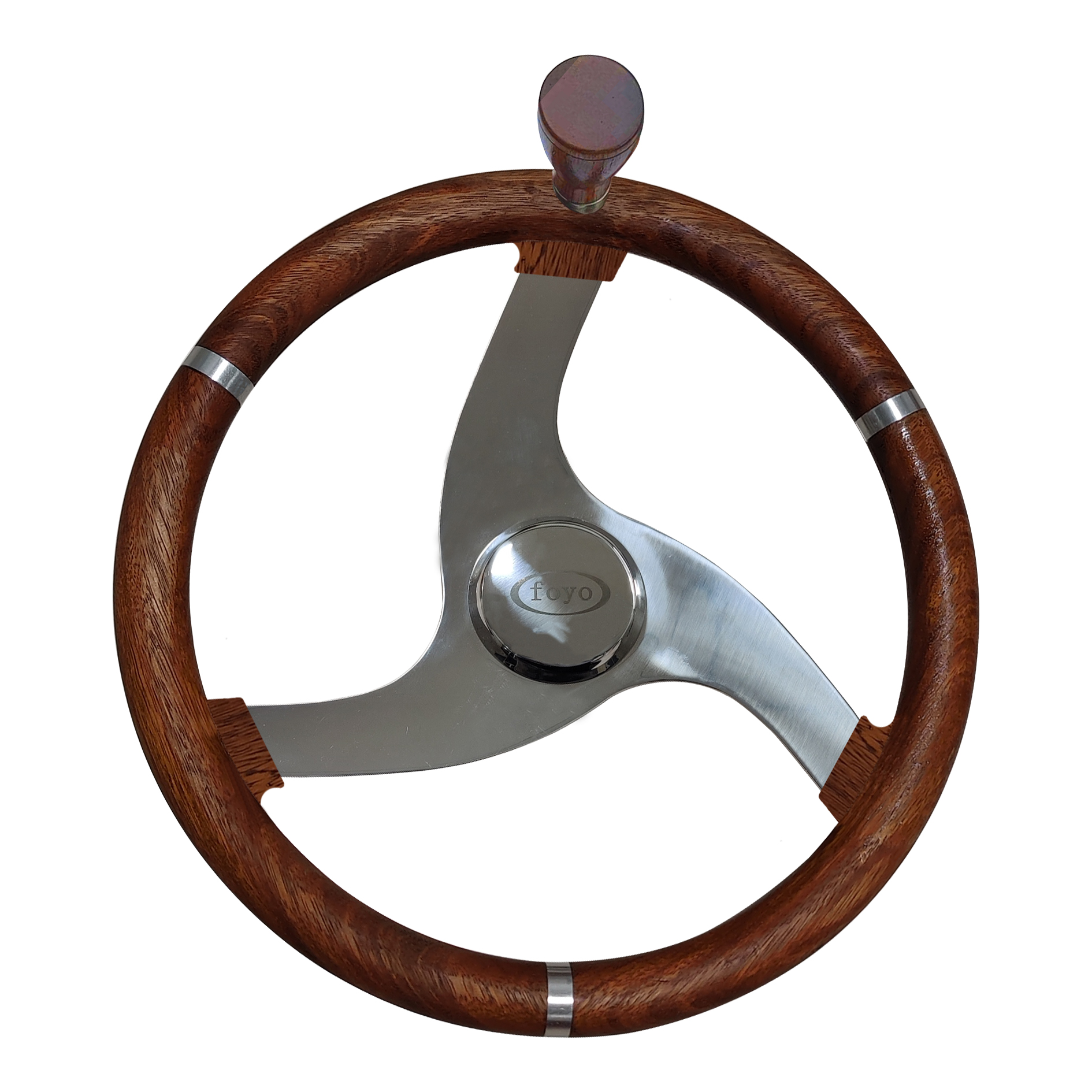 FOYO Luxury Stainless Steel Marine Steering Wheel
