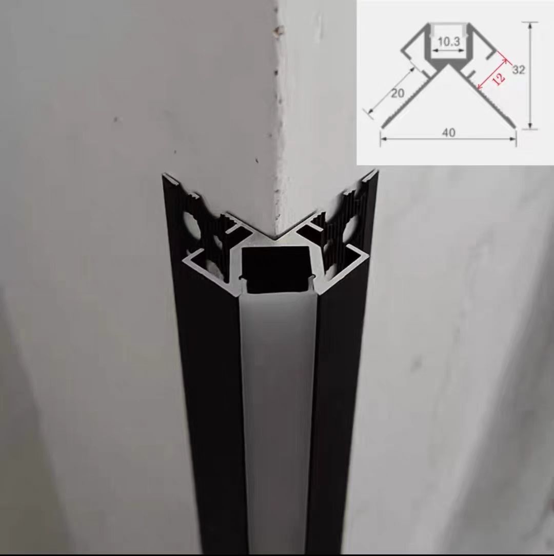 led borderless line light card tile wood panel Angle non-slotted light slot linear hidden embedded modeling