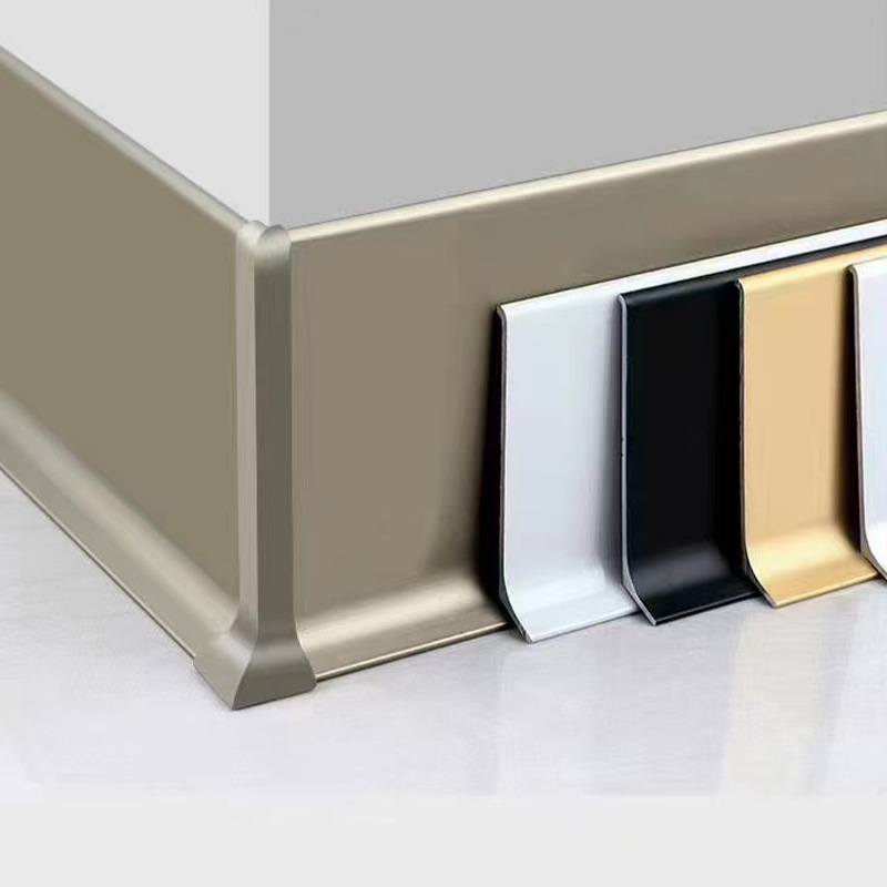 Modern simple self-adhesive skirting line clasp type household metal floor line gluing aluminum alloy floor line